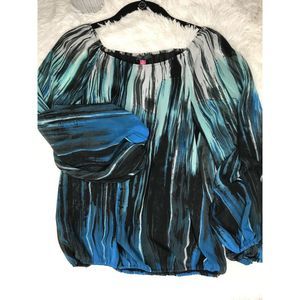 VINCE CAMUTO Ombre Watercolor Print Peasant Top XS